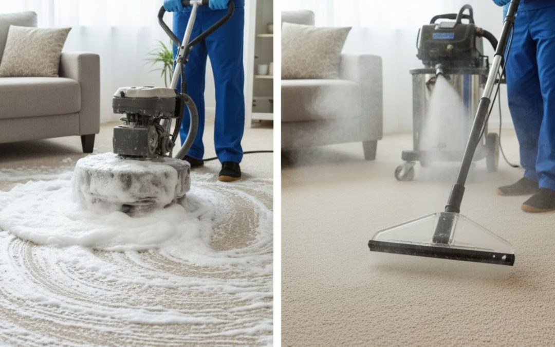 What’s the difference between carpet shampooing and steam cleaning?